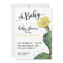 Oh Baby Floral Succulent Baby Dusche Einladung