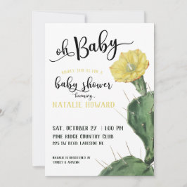 Oh Baby Floral Succulent Baby Dusche Einladung
