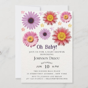 Oh Baby Florale Babyparty-Einladung Einladung