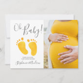 Oh Baby Foto Yellow Feet Baby Dusche Einladung (Vorderseite)