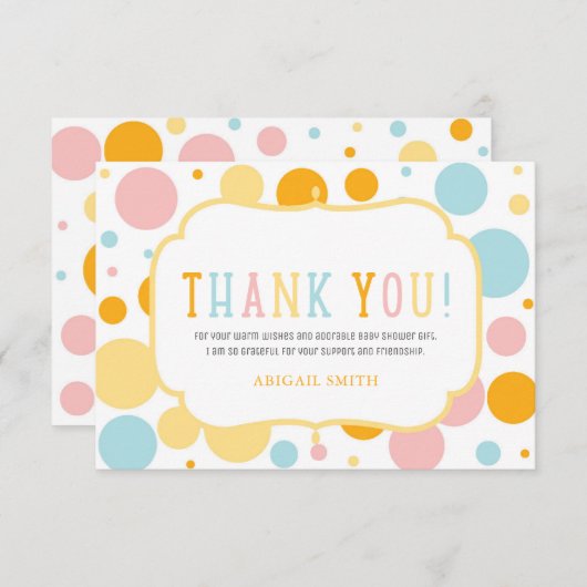 Oh Baby Fun Polka Dots Baby Dusche Danke Einladung (Vorne/Hinten)