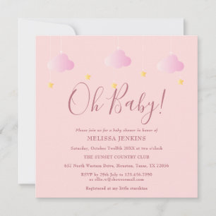 Oh Baby, funkelnde rosa Babyparty Einladung
