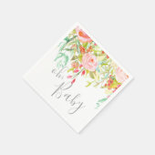 oh Baby Garden Floral Pink Grau Dusche Party Event Serviette (Ecke)