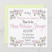 Oh, Baby! Gartendusche Einladung (Vorne/Hinten)