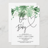 Oh Baby Gender Neutral Baby Dusche Sukkulent Einladung (Vorne/Hinten)