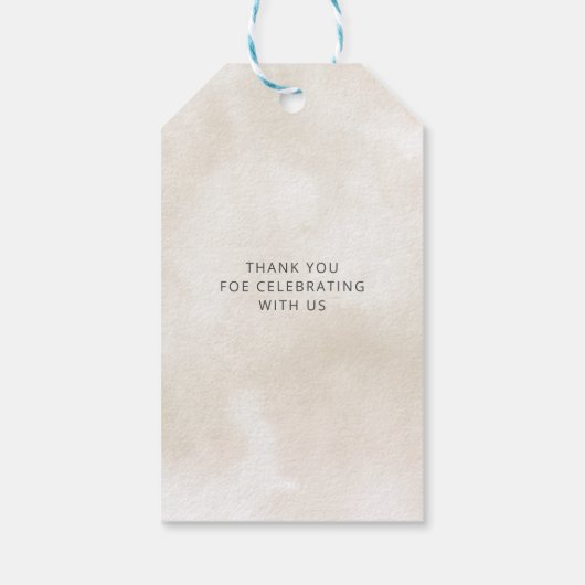 Oh Baby Gender Neutral Boho Babydusche Einladung Geschenkanhänger (Rückseite)