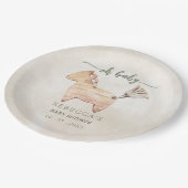 Oh Baby Gender Neutral Boho Babydusche Einladung Pappteller (Schrägansicht)