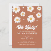 Oh Baby Gender Neutral Daisy Baby Dusche Einladung (Vorderseite)