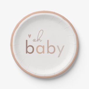 Oh Baby Gender Neutral Modern Baby Dusche Pappteller