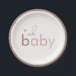 Oh Baby Gender Neutral Modern Baby Dusche Pappteller<br><div class="desc">Dieses Design besticht durch hübsche neutrale Farbtöne und eine moderne Kombination aus serifenem Sans und kursiver Typografie. Die geschlechtsneutrale Babyduschplatte und das Party eignen sich perfekt für Ihre Babydusche! Dieses Design ist vollständig anpassbar und die Farben können auf den Anzug Ihrer persönlichen Bedürfnisse und Geschmack getauscht werden.</div>