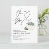 Oh Baby Gender Neutral Shower Erntedank Fall Einladung (Stehend Vorderseite)