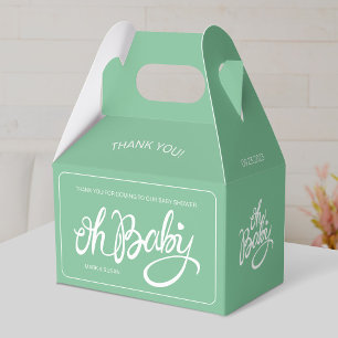 Oh Baby - Geschenkbox mit Giebel - Grün Geschenkschachtel