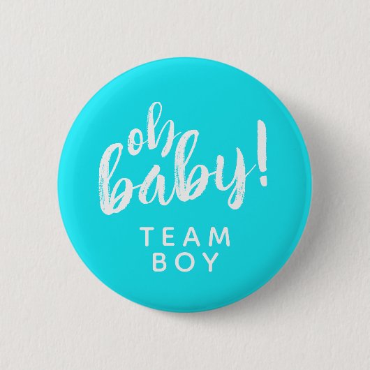 Oh Baby Geschlecht Enthüllungsteam Junge Knopf Button (Vorderseite)