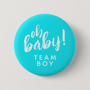 Oh Baby Geschlecht Enthüllungsteam Junge Knopf Button