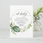 Oh Baby Geschlecht neutrale tropische Vegetation G Einladung (Stehend Vorderseite)