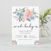 OH BABY | geschlechtsneutrale Babydusche Einladung (Stehend Vorderseite)