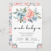 OH BABY | geschlechtsneutrale Babydusche Einladung (Vorne/Hinten)