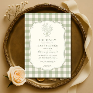 Oh Baby Gingham Paare Baby Shower Einladung