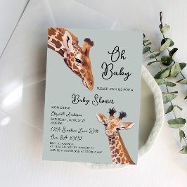 Oh Baby Giraffe Baby Dusche Einladung