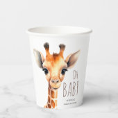Oh Baby Giraffe Baby Dusche Pappbecher (Rückseite)