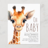 Oh Baby Giraffe Babydusche Einladung (Vorderseite)