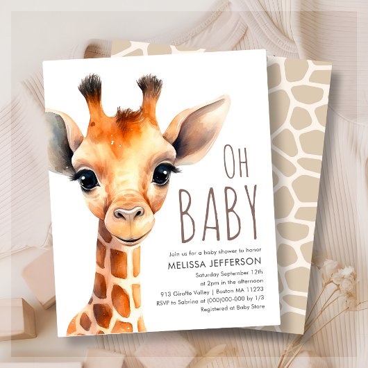 Oh Baby Giraffe Babydusche Einladung