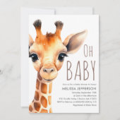 Oh Baby Giraffe Babydusche Einladung (Vorderseite)
