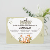 Oh Baby Giraffe, Einladung zur Kinderdusche (Stehend Vorderseite)