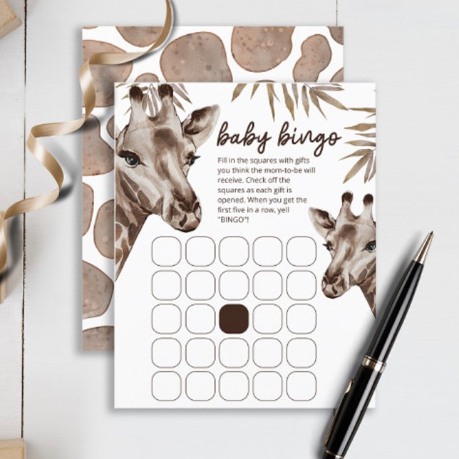 Oh Baby Giraffe Neutrales Baby-Bingo-Spiel (Von Creator hochgeladen)