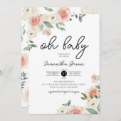 Oh Baby Girl Baby Dusche Einladung (Vorne/Hinten)