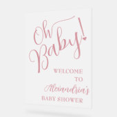 Oh, Baby! Girl Baby Dusche Willkommen Acrylschild (Winkel)