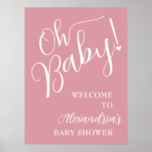 Oh, Baby! Girl Baby Dusche Willkommen Poster
