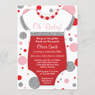 Oh Baby Girl, Baby Shower Einladung, Imitate Glitz Einladung