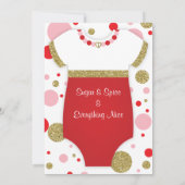 Oh Baby Girl, Baby Shower Einladung, Imitate Glitz Einladung (Rückseite)