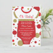 Oh Baby Girl, Baby Shower Einladung, Imitats Gold Einladung (Stehend Vorderseite)