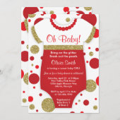 Oh Baby Girl, Baby Shower Einladung, Imitats Gold Einladung (Vorne/Hinten)