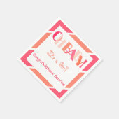 Oh Baby Girl Coral Moderne Babydusche Party Napkin Serviette (Ecke)