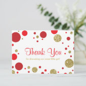 Oh, Baby Girl, danke Karte, Imitate Glitzer (Stehend Vorderseite)