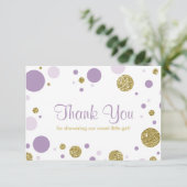 Oh, Baby Girl, danke Karte, Imitate Glitzer (Stehend Vorderseite)