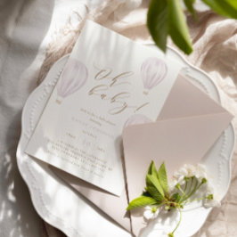 Oh Baby - Girl Hot Air Ballon Babydusche Einladung