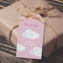 Oh Baby Girl Pink Clouds Sky Stars Baby Dusche