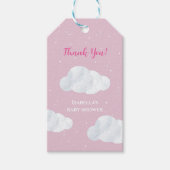 Oh Baby Girl Pink Clouds Sky Stars Baby Dusche Geschenkanhänger (Vorderseite)