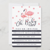 Oh Baby Girl Pink Flamingo Baby Dusche Einladung (Vorderseite)