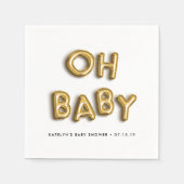 Oh Baby | Gold Balloon Baby Dusche Serviette (Vorderseite)