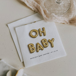 Oh Baby | Gold Balloon Baby Dusche Serviette