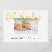 Oh Baby gold Foil Funky Fun Baby Ankündigung (Vorderseite)