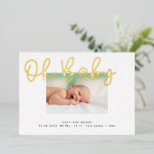 Oh Baby gold Foil Funky Fun Baby Ankündigung (Stehend vorne)