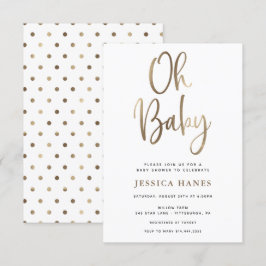 Oh Baby Gold Foil Kinderdusche Einladung