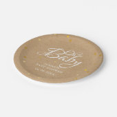 Oh Baby Gold Hearts Confetti Baby Dusche/Sprinkle Pappteller (Schrägansicht)