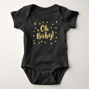 Oh Baby Gold Imitats Glitzer Confetti Dots Strampler